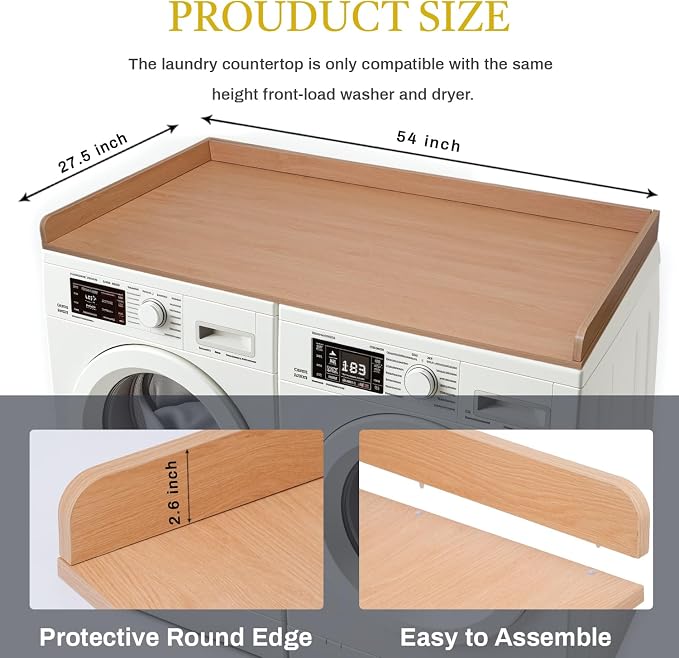 Washer Dryer Countertop Cover 54x27.5 Inch - Image 2