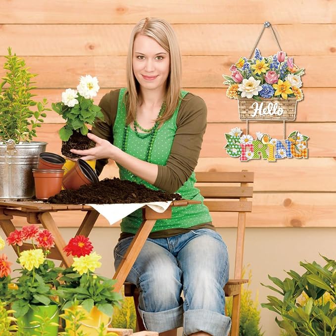 Ausril Hello Spring Decoration, Spring Welcome Sign - Image 4