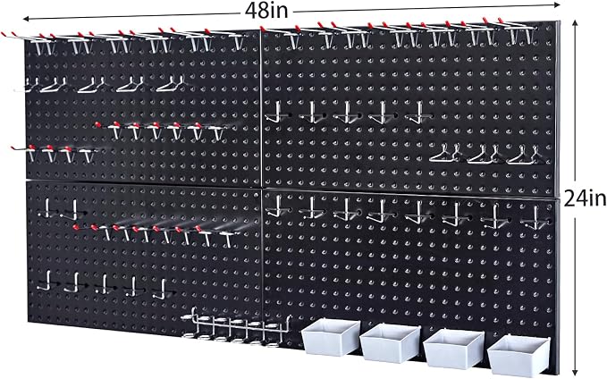 Pegboard Smith 48x24 inch Black Metal Pegboard Kit - Image 2