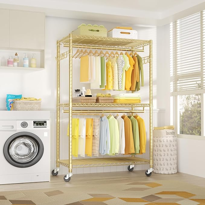 FUTASSI P1 Plus Rolling Clothes Rack, 22mm Diameter Heavy Duty Garment Rack - Image 6