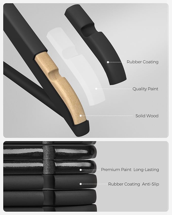 SONGMICS Set of 20 Wooden Hangers - Image 2