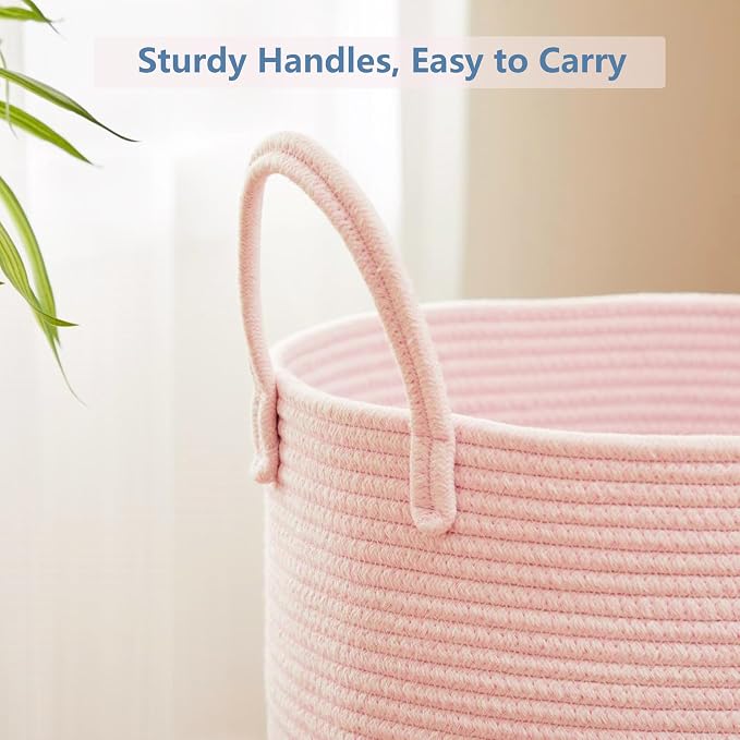 80L Extra Large Pink Hamper Laundry Basket - Image 5