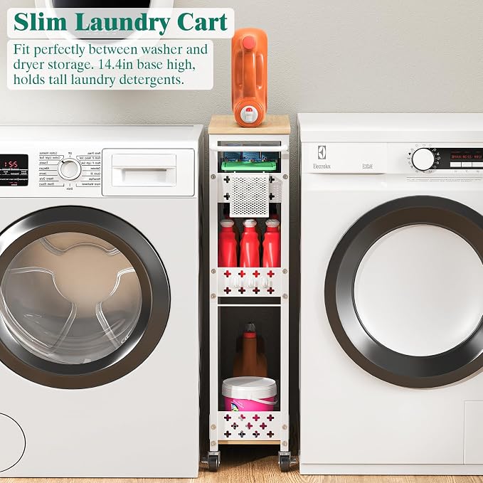 Slim Storage Cart 4 Tier Laundry Cart - Image 6