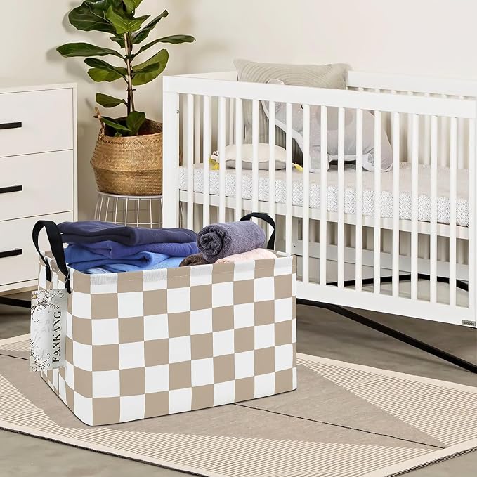 FANKANG Storage Bins, Nursery Hamper Canvas Laundry Basket Foldable - Image 3