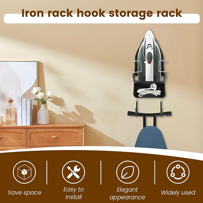 Iron Board Hanger Wall Mounted, Iron and Ironing Board Storage Organizer - Image 3