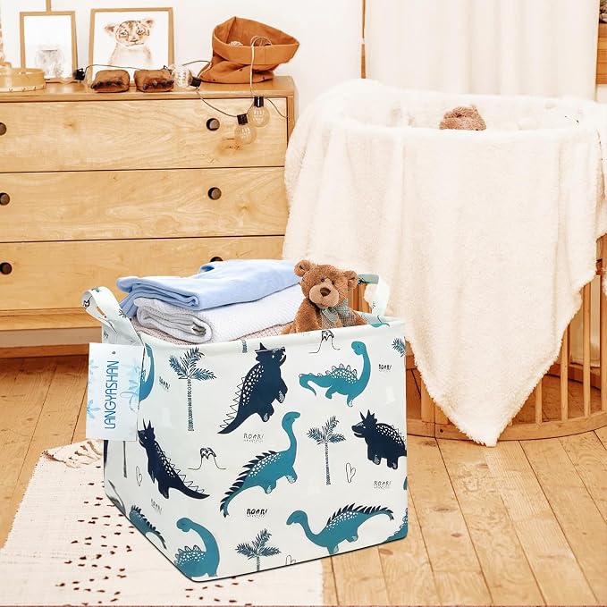 LANGYASHAN Square Storage Baskets Waterproof Canvas Children Laundry Nursery - Image 7