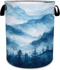 Blue Mountain Forest Laundry Basket, Foldable Waterproof Oxford Cloth Laundry by SLHFDKL
