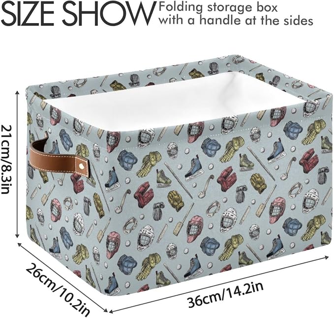 Hockey Gear Gloves Storage Bins Box Foldable Shelf Basket - Image 3