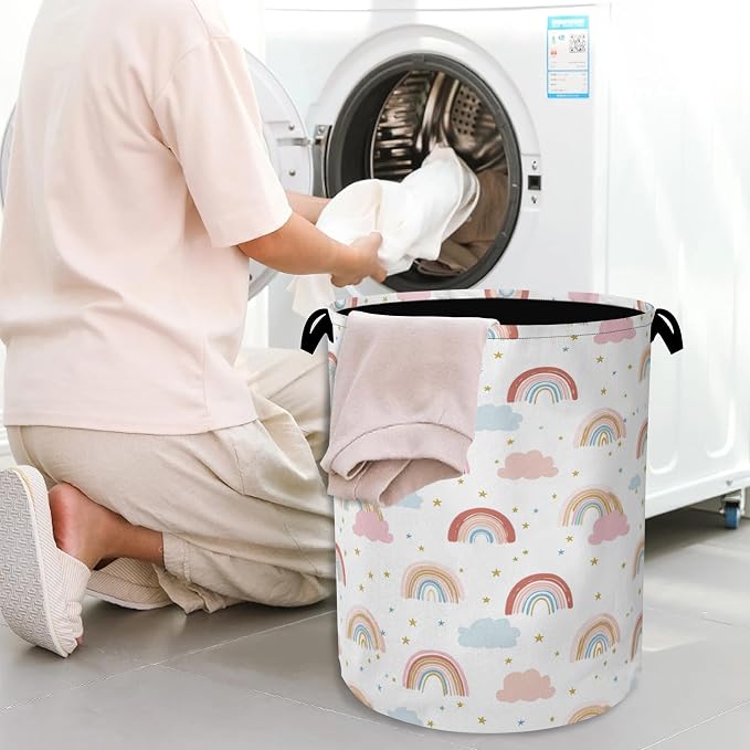 Rainbow Laundry Hamper, Stars Dirty Clothes Laundry Basket - Image 7