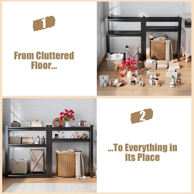 Over Washer Storage, 5Tier Expandable Washer and Dryer Rack, Laundry Room - Image 8