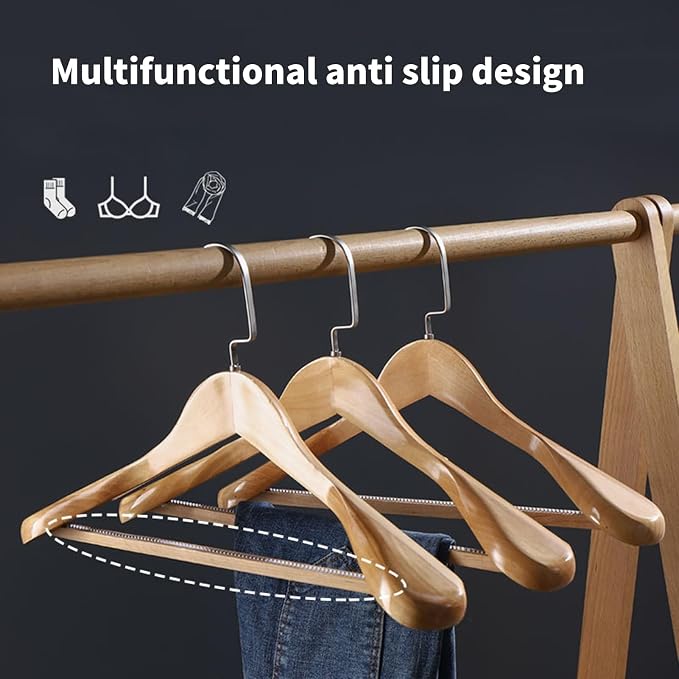 Heavy-Duty Clothes Hanger Wooden Coat - Image 4