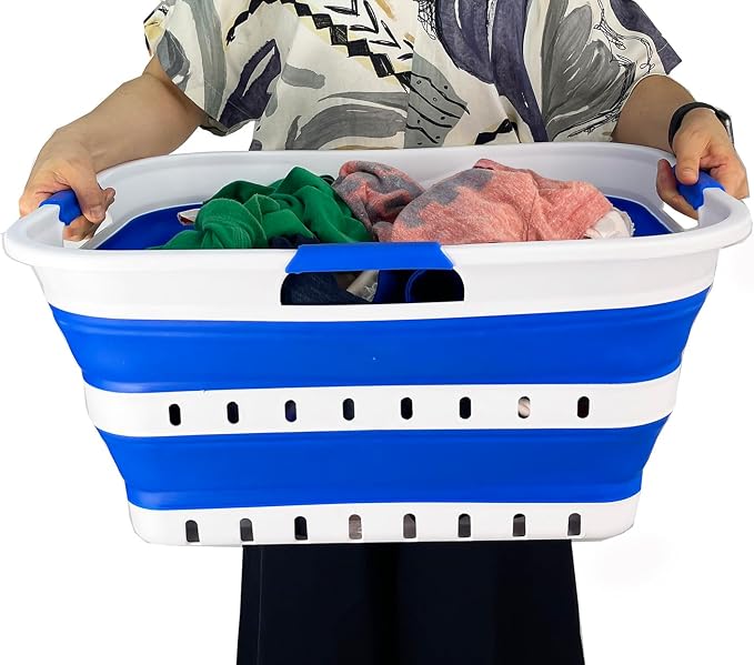 SAMMART 42L Set of 2 Plastic Foldable Storage Basket/Container - Image 5