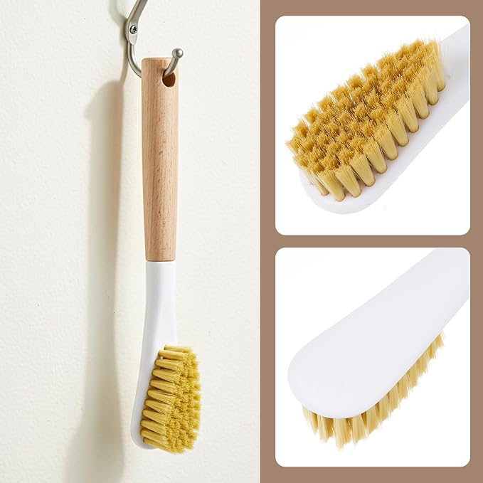 Wood Laundry Stain Brush with Soft Bristle, Stain Remover Brushes with Long - Image 3