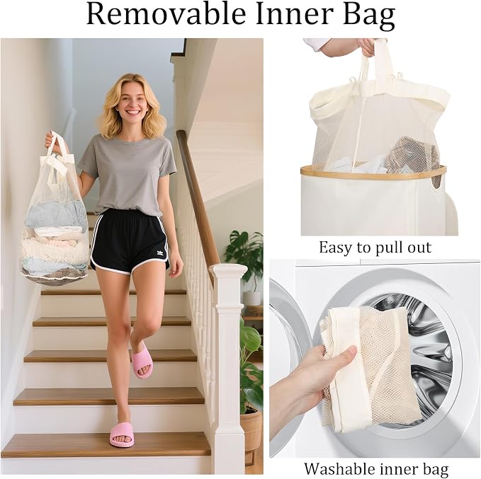 Laundry Hamper with Lid, 100L Clothes Hampers - Image 5