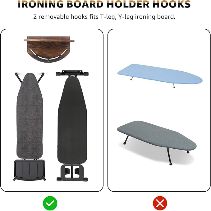 Ironing Board Hanger Wall Mount Wooden Ironing Board Hanger, Ironing Holder - Image 7