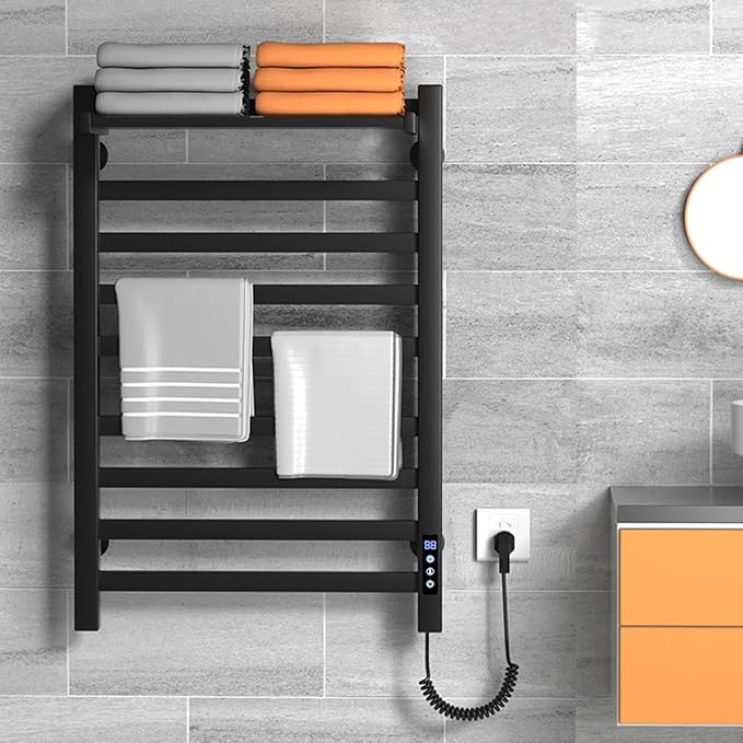 2 in 1 Towel Warmer Rack & Towel Rack Wall, 10 Bars Electric Wall Mounted - Image 2