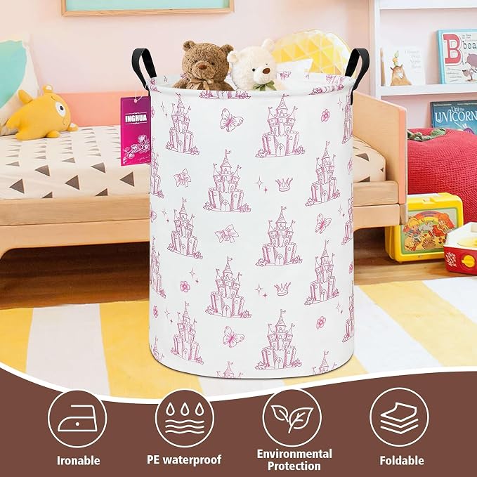 Laundry Hamper Large Canvas Fabric Lightweight Storage Basket/Toy - Image 6