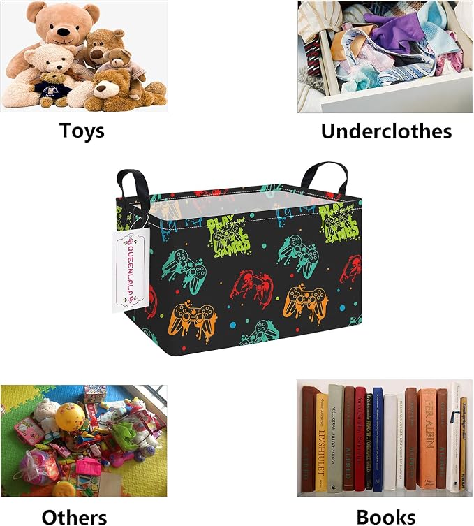 QUEENLALA Rectangular Laundry Hamper/Foldable Nursery Laundry Basket - Image 4