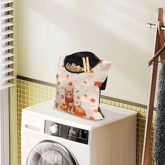 Cat Maple Clothespin Bag Holder Multi Purpose Hanging Storage Dust-Proof Pin - Image 2