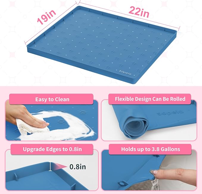 Sdpeia Under Sink Mat 22"×19" Waterproof Silicone Cabinet Liner & Sink Protector - Image 5