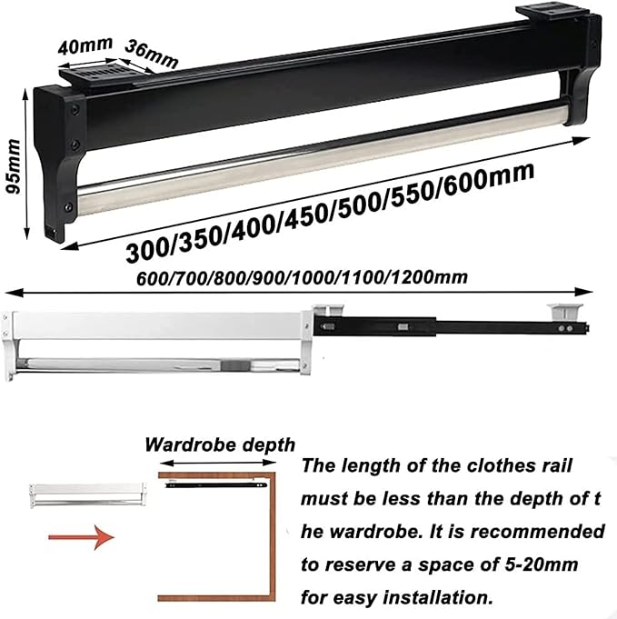 Closet Rod Garment Bar, Hanging Clothes Rods - Image 2
