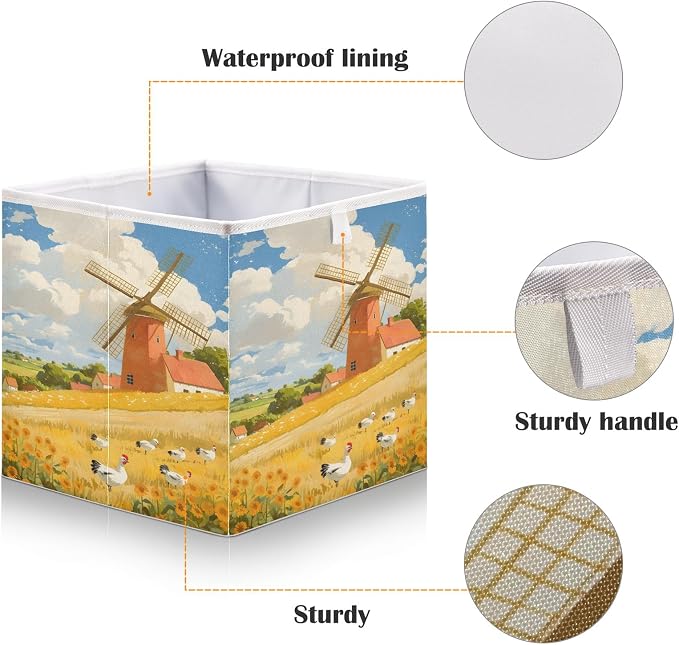 senya Large Storage Bins Windmill Farm Collapsible Foldable Storage Cubes - Image 4