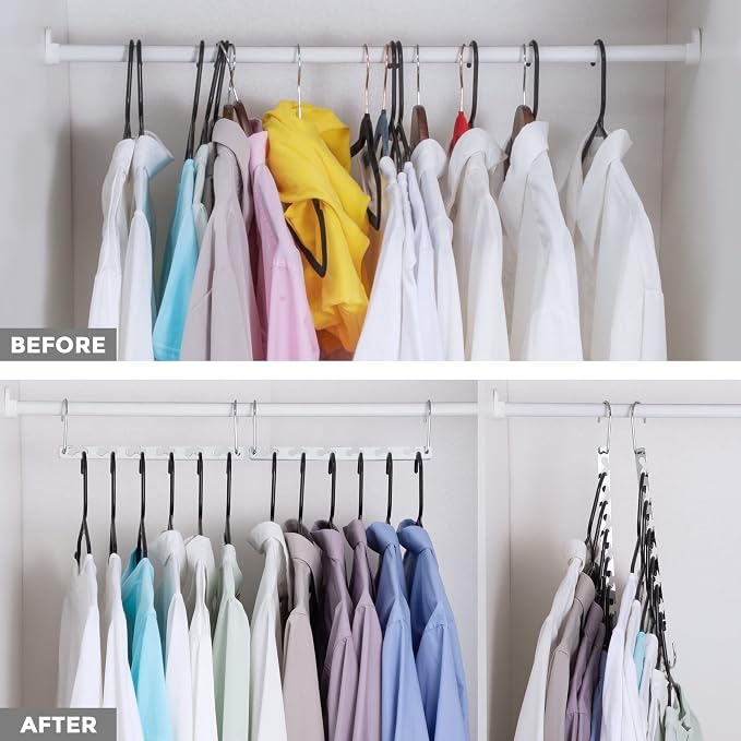 HOUSE DAY Space Saving Hangers for Clothes 12 Pack, Heavy Duty Hanger Organizer - Image 3