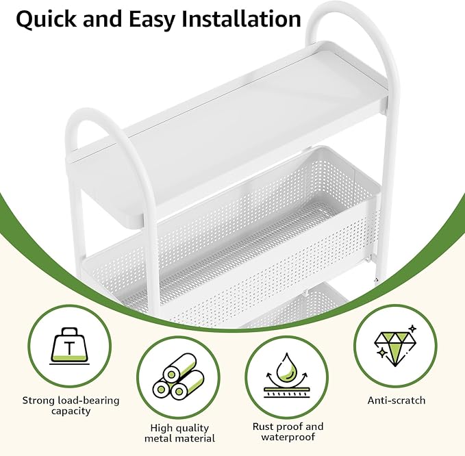 KINGRACK 4-Tier Slim Storage Cart - Image 5