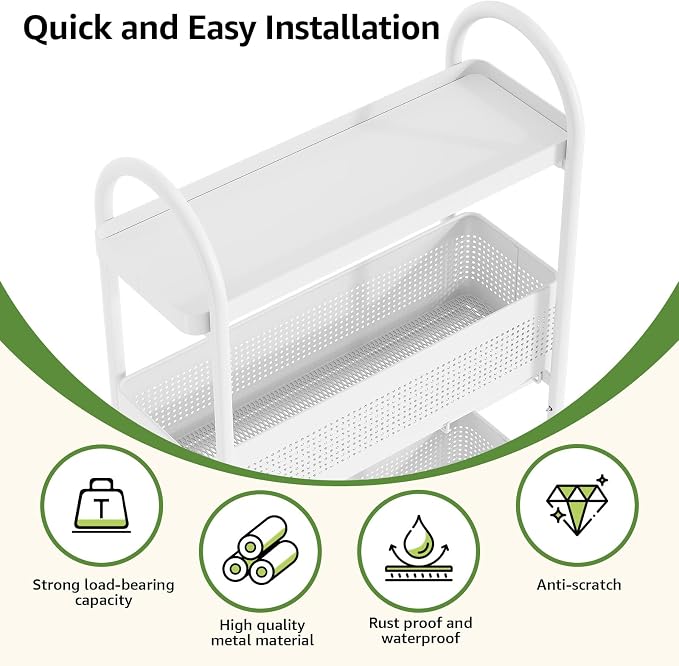 KINGRACK 4-Tier Slim Storage Cart - Image 7