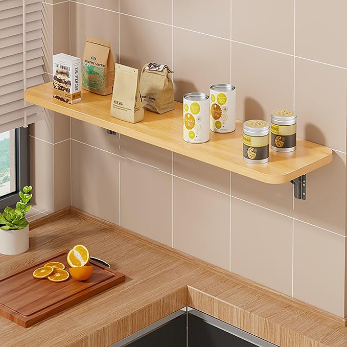 Wall Mounted Folding Table Desk Kitchen Dining Table Floating Foldable Table by Unknown
