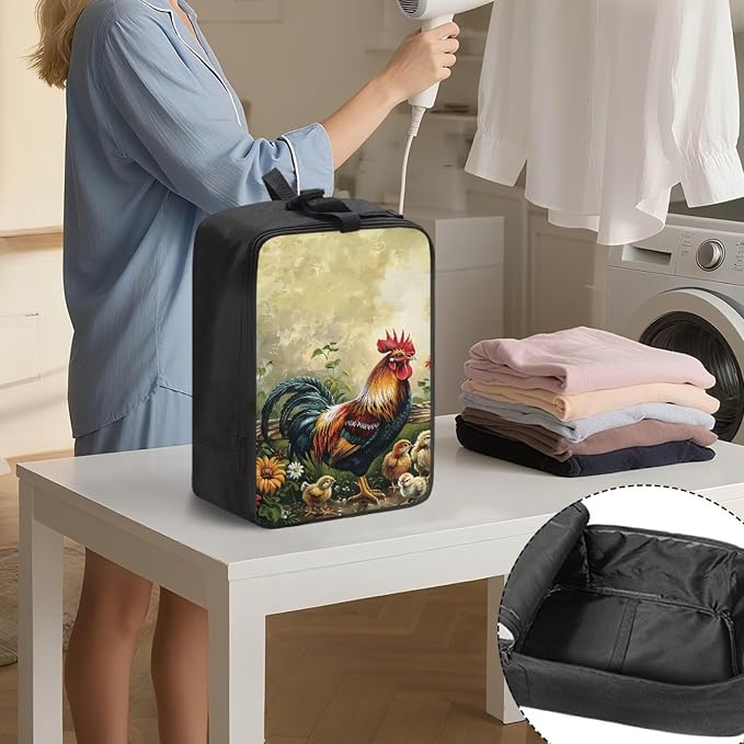 Portable Travel Iron Storage Bag Rooster Heavy Fabric Bag - Image 3