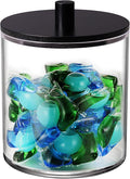 SheeChung 1 Pack 50oz Matte Black Bamboo Lid Apothecary Jar, Modern Laundry by SheeChung