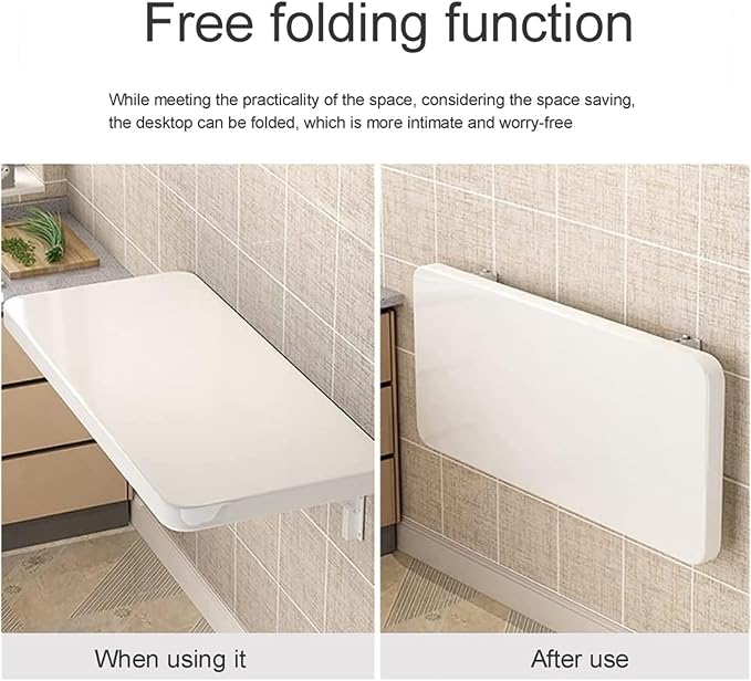 Laundry Floating Folding Table, Wood Wall Mounted Folding Table, fold down table - Image 4