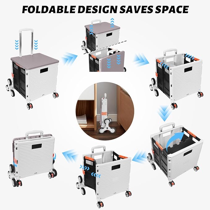 FELICON SELORSS Folding Utility Cart Portable Rolling Crate Handcart - Image 4