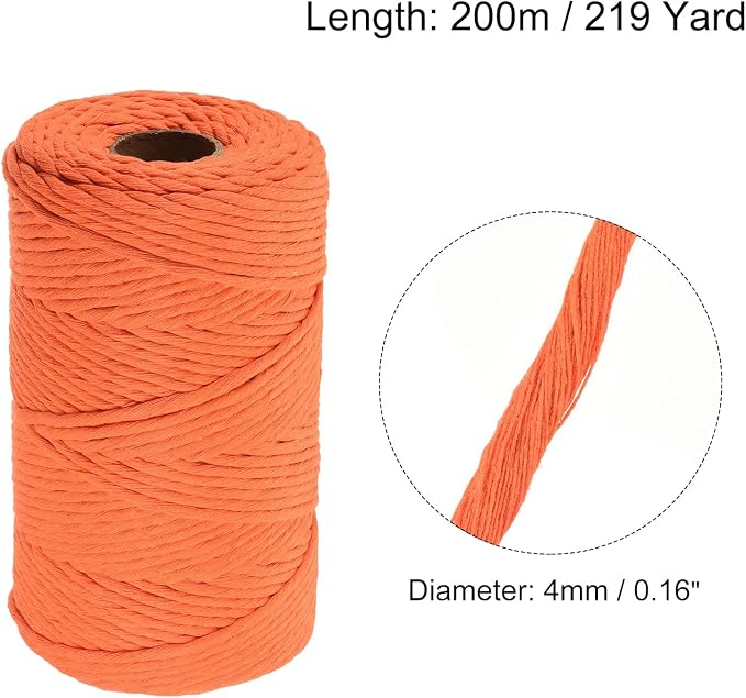 MECCANIXITY Cotton Rope Twisted Braided Twisted Single Strand Cord, Plant Hanger - Image 2