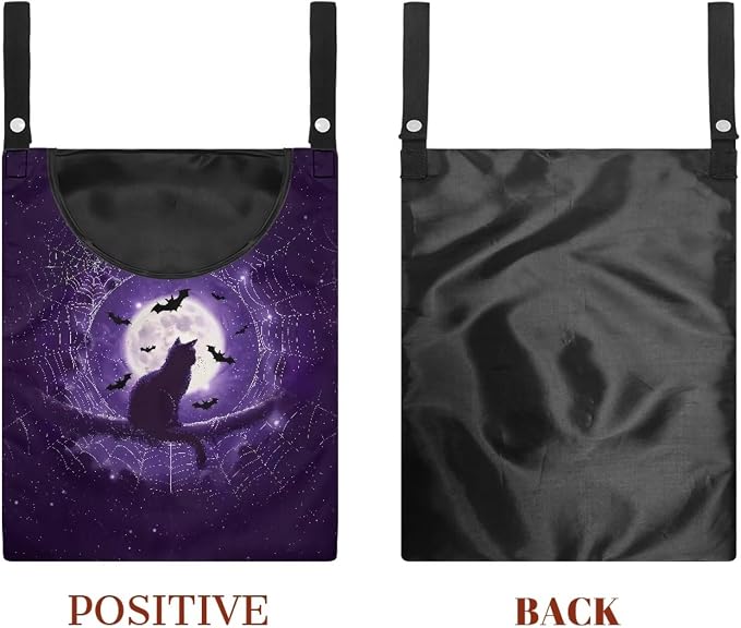 Cats Bats Moon Clothespin Bag Portable Laundry Clothes Pin Holder Machine - Image 7