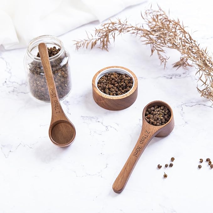 4PCS Wooden Measuring Scoops Acacia Wooden Scoops - Image 3