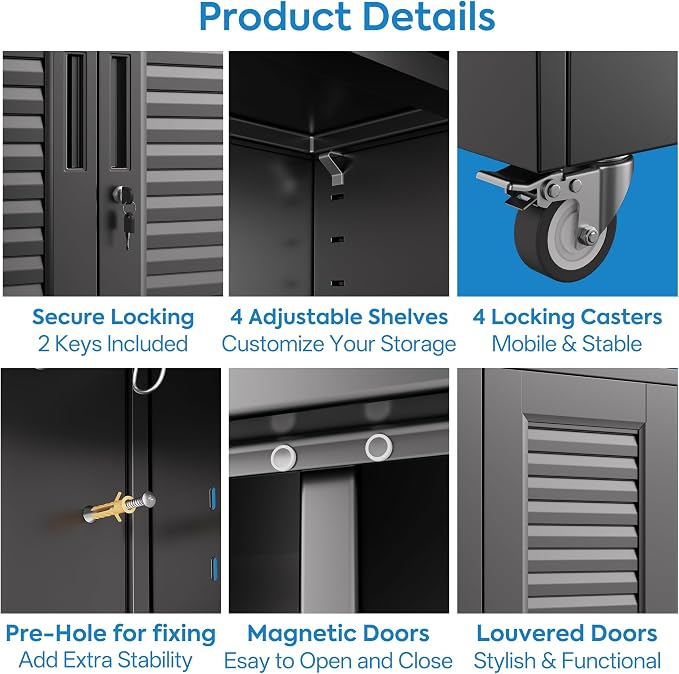 Metal Broom Closet Storage Cabinet - Image 5