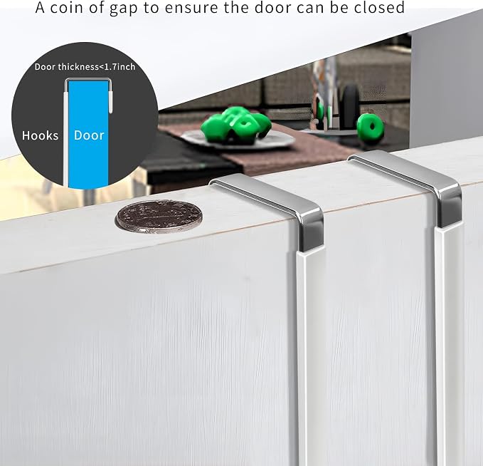 FYY Over the Door Hooks, 6 Pack Upgraded Long Door Hangers Hooks - Image 5