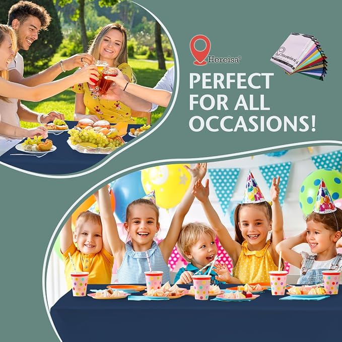 Disposable Plastic Tablecloth 54x108 Inch Rectangle - Image 7
