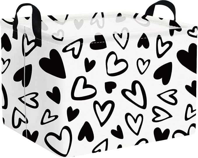Rectangular Valentines Day Gift Basket Empty, Heart Gift basket Organizer Bins by FXOCSHE