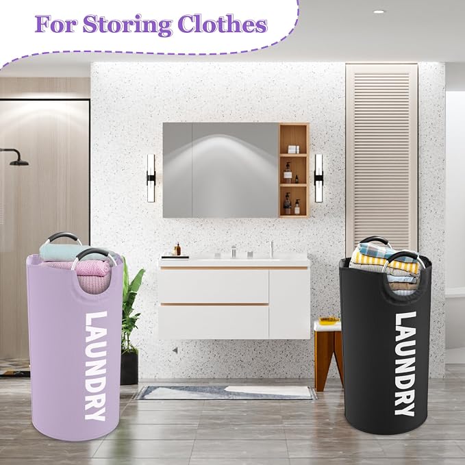 Set of 2 Collapsible Laundry Baskets - Image 7