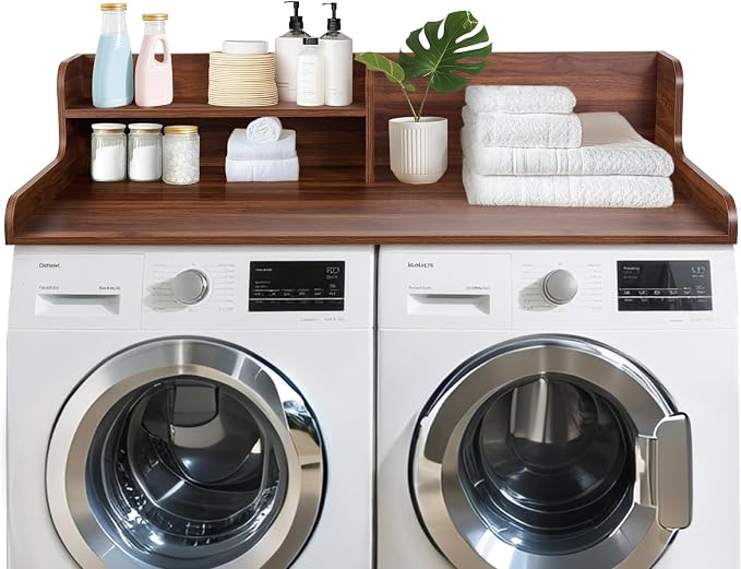 Kaboon Washer Dryer Countertop 2 Tier 58 inches Wide, Laundry Shelf Topper by Kaboon