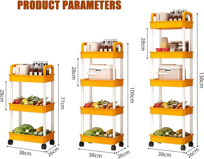Slim Rolling Storage Cart Laundry Room, Easy Assemble Utility Carts - Image 5