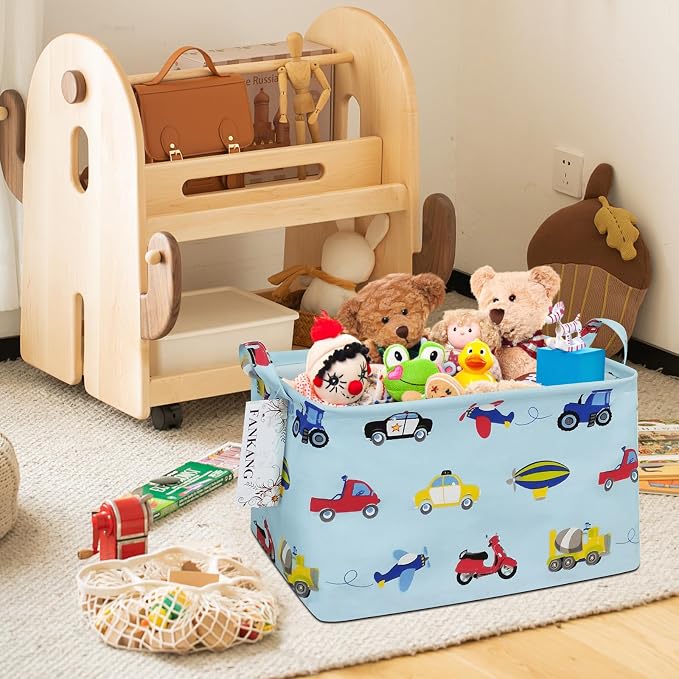 FANKANG Storage Basket, Nursery Hamper Canvas Laundry Basket Foldable - Image 3
