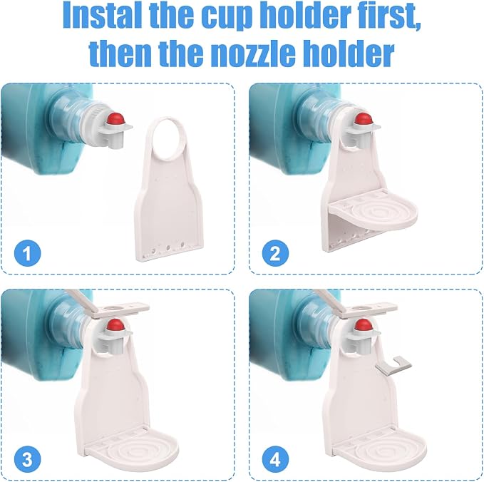 4 PCS Laundry Detergent Cup Holder & Nozzle Force-Saving Switch, Plastic Liquid - Image 7