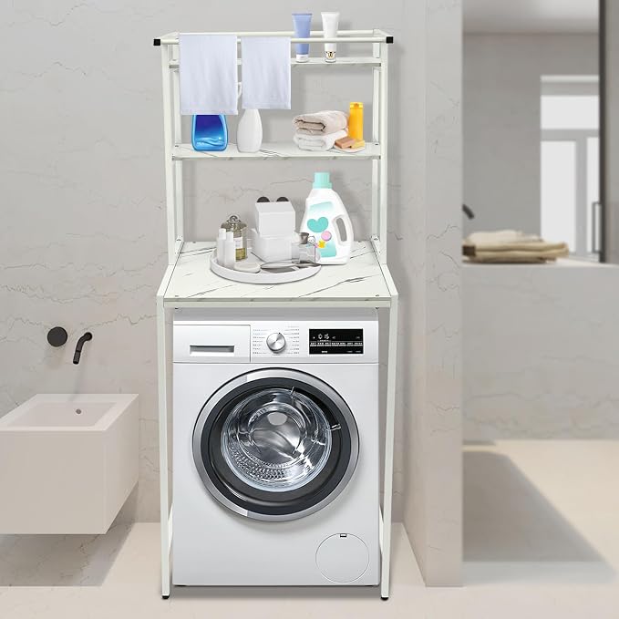 Over The Washer and Dryer Storage Shelf, 3-Tier Laundry Organizer - Image 4