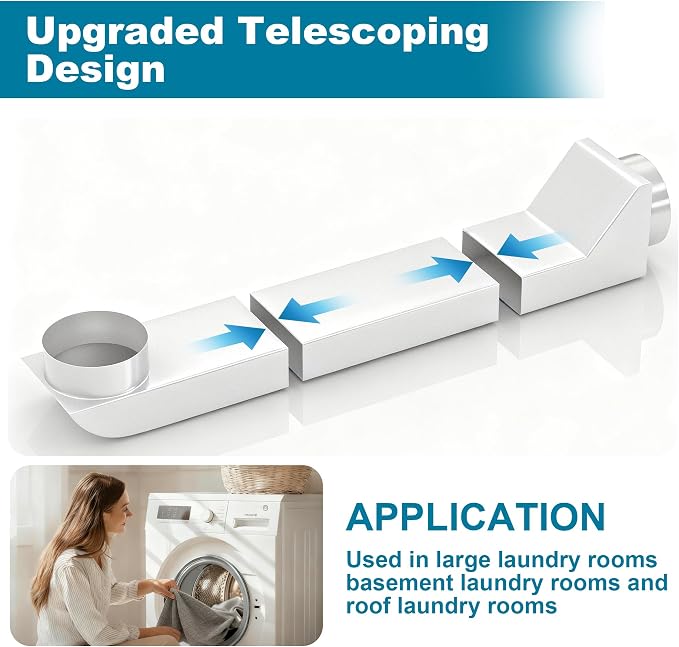UD48S Telescoping Dryer Vent Hose, Adjustable Length 17.7-29.5 Inches, - Image 3
