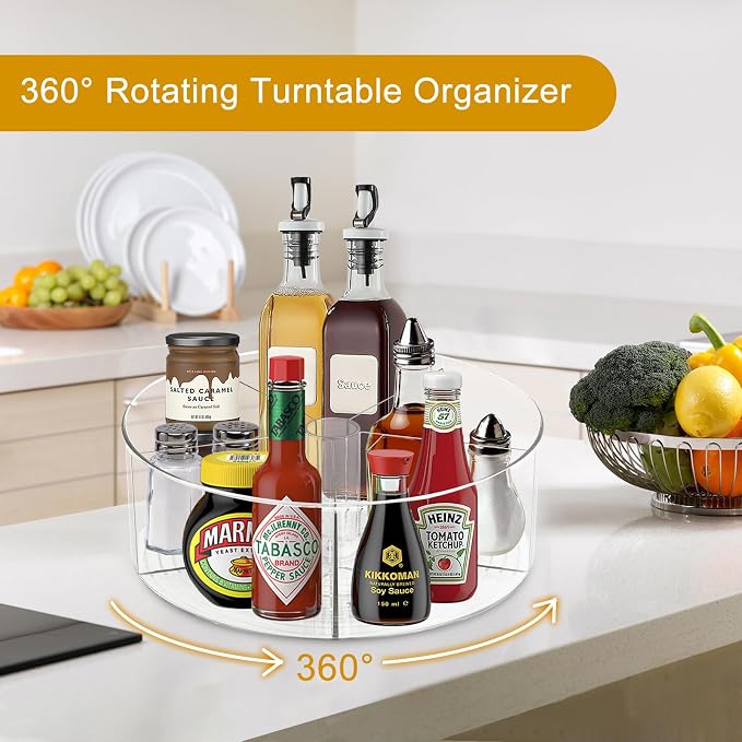 Large Lazy Susan Rotating Turntable Organizer - Image 3