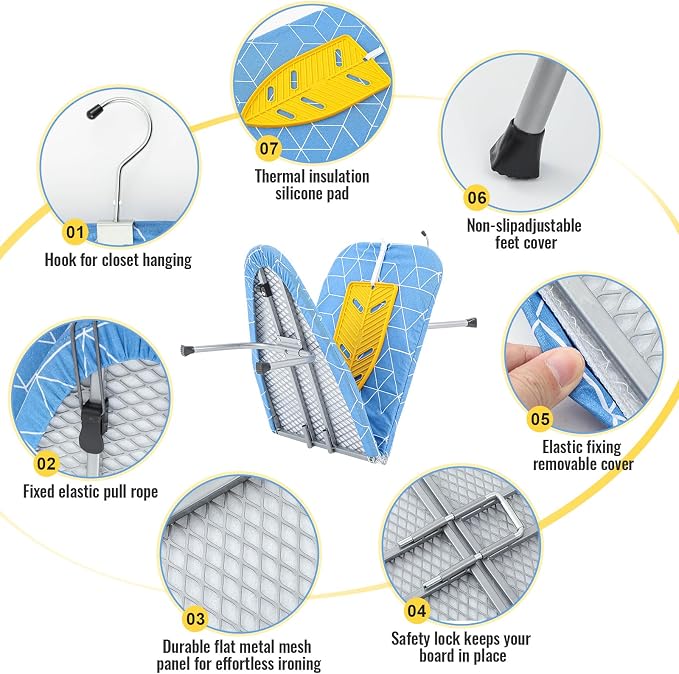 Chunful Mini Ironing Board Tabletop, Portable Compact Travel - Image 3